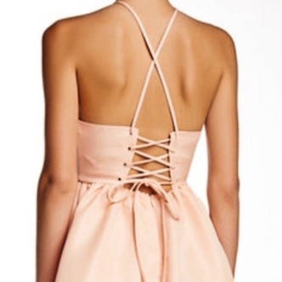 L'Atiste Halter Neck Lace-Up Back Flare Dress NWOT - Picture 4 of 5